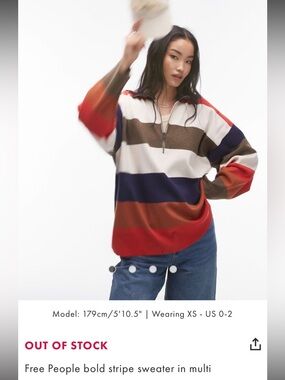 Free People bold stripe sweater size large